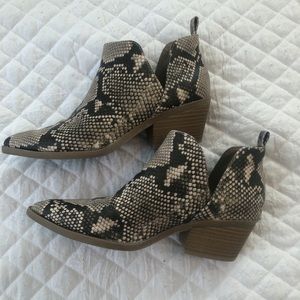 Snake Skin Booties Ankle Boots